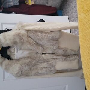 Womens Boston Proper faux fur sweater jacket